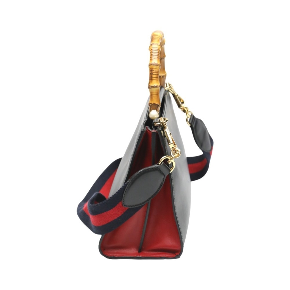 GUCCI Black Leather Bamboo Bag - Picture 5 of 16